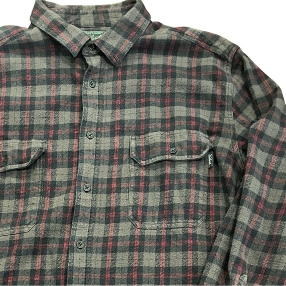 Woolrich Heavyweight Flannel Shirt Jacket XXL Gray Red Plaid Shacket